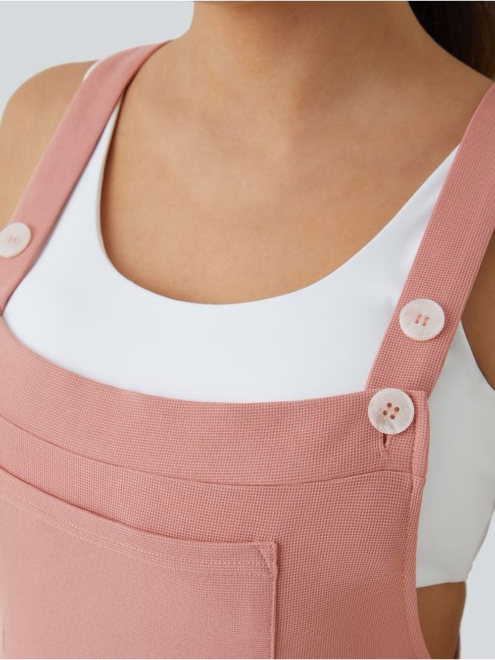 NWT Halara Pockets Waffle Casual Jogger Overalls Rose Tan Size Large - Picture 3 of 10